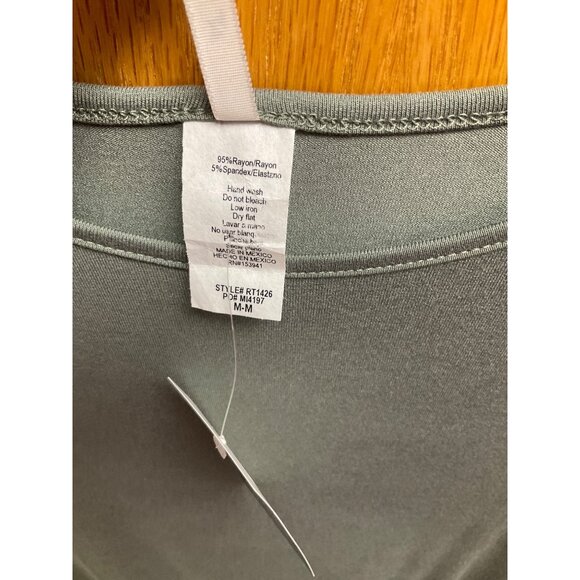 Green Short Sleeve Top With White Lace Floral Shoulder Detail By 42 Pops Rayon/S - Picture 3 of 5